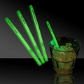 5" Single Color Green Glow Swizzle Stick